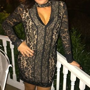 Bebe black lace dress size XL